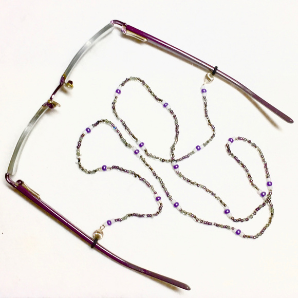 "Pewter & Purple" Artisan Eyeglass Chain - Picture 1 of 3